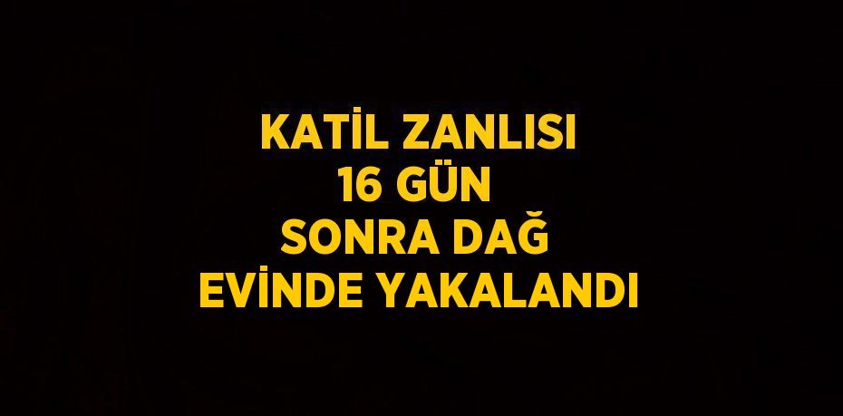 KATİL ZANLISI 16 GÜN SONRA DAĞ EVİNDE YAKALANDI