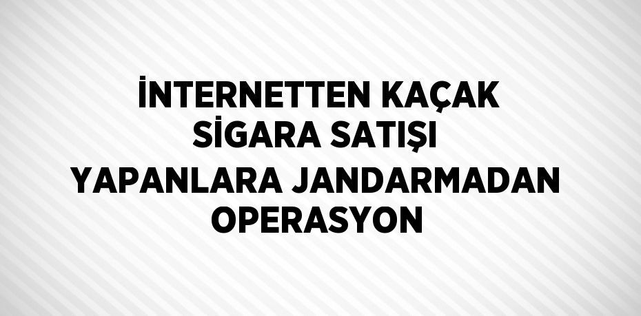 İNTERNETTEN KAÇAK SİGARA SATIŞI YAPANLARA JANDARMADAN OPERASYON