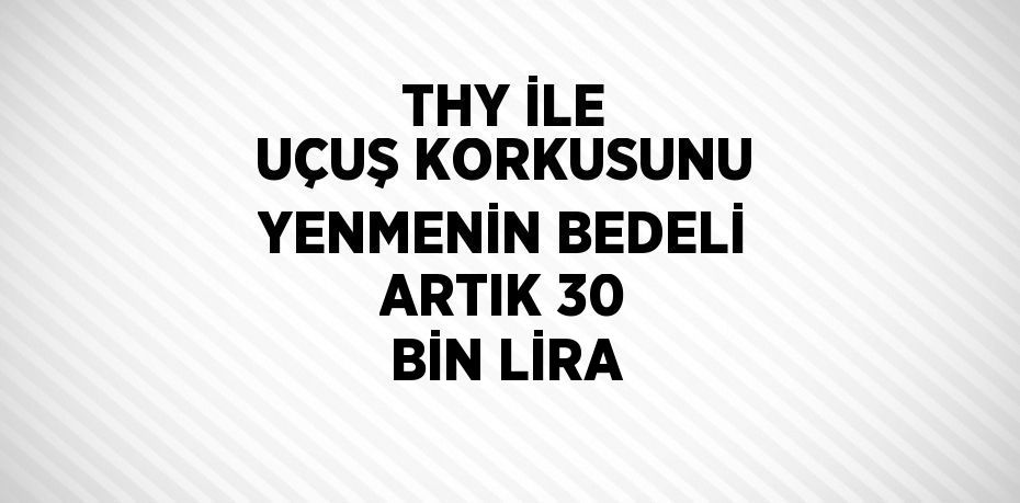 THY İLE UÇUŞ KORKUSUNU YENMENİN BEDELİ ARTIK 30 BİN LİRA