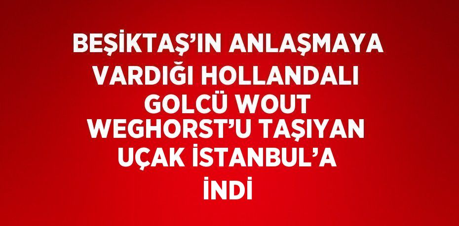 BEŞİKTAŞ’IN ANLAŞMAYA VARDIĞI HOLLANDALI GOLCÜ WOUT WEGHORST’U TAŞIYAN UÇAK İSTANBUL’A İNDİ