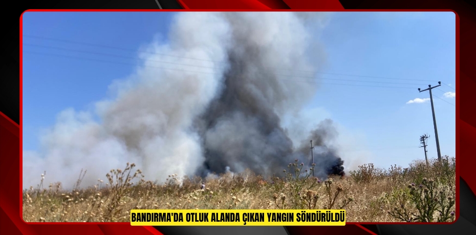 Bandırma'da otluk alanda çıkan yangın söndürüldü  