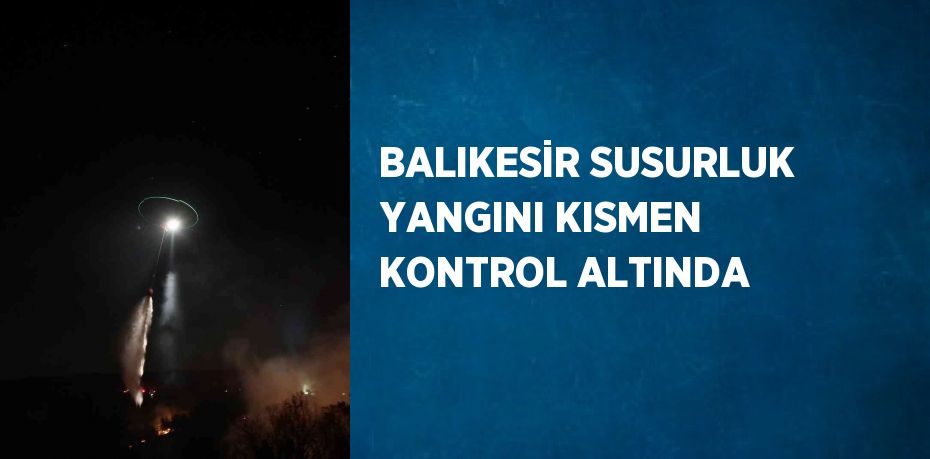 BALIKESİR SUSURLUK YANGINI KISMEN KONTROL ALTINDA