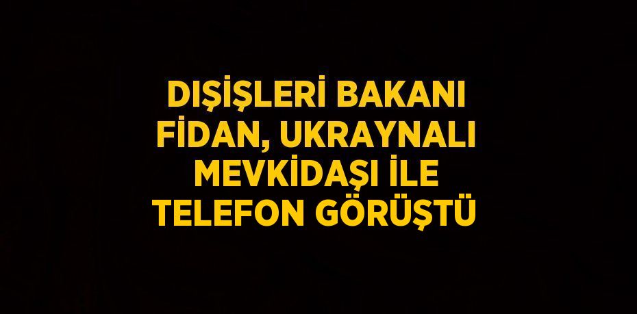 DIŞİŞLERİ BAKANI FİDAN, UKRAYNALI MEVKİDAŞI İLE TELEFON GÖRÜŞTÜ