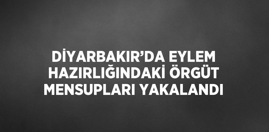 DİYARBAKIR’DA EYLEM HAZIRLIĞINDAKİ ÖRGÜT MENSUPLARI YAKALANDI