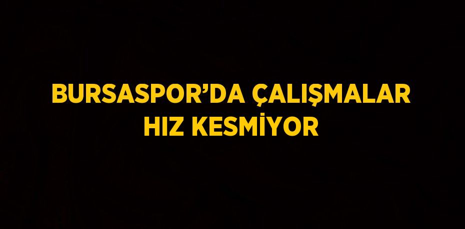 BURSASPOR’DA ÇALIŞMALAR HIZ KESMİYOR