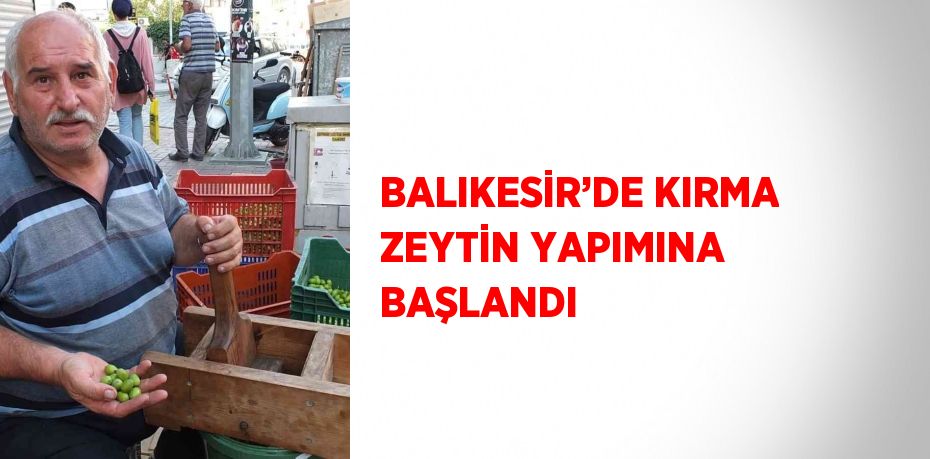 BALIKESİR’DE KIRMA ZEYTİN YAPIMINA BAŞLANDI