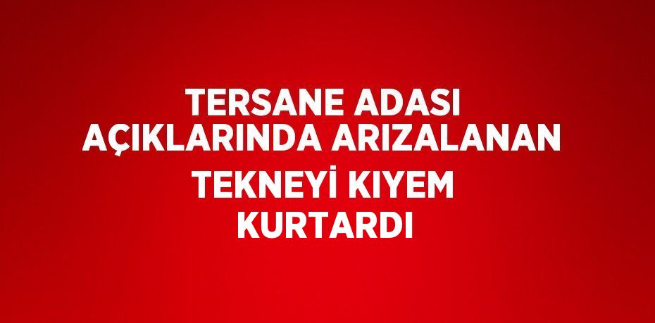 TERSANE ADASI AÇIKLARINDA ARIZALANAN TEKNEYİ KIYEM KURTARDI