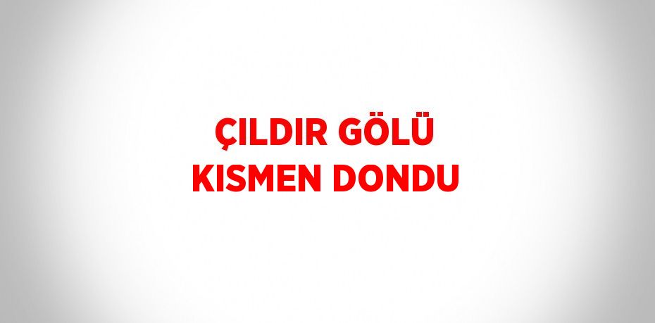 ÇILDIR GÖLÜ KISMEN DONDU