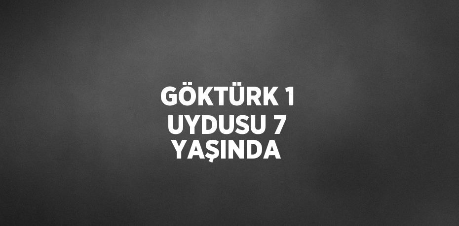 GÖKTÜRK 1 UYDUSU 7 YAŞINDA