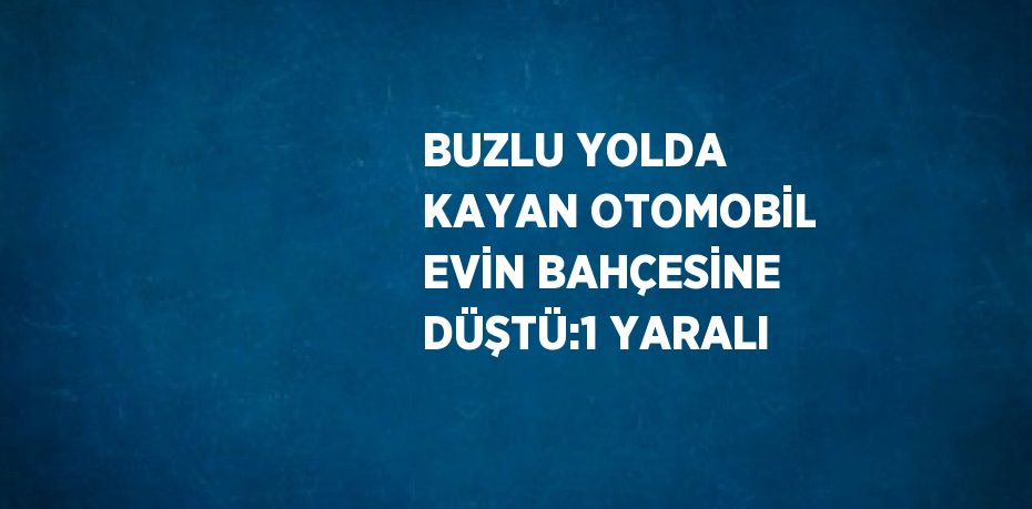 BUZLU YOLDA KAYAN OTOMOBİL EVİN BAHÇESİNE DÜŞTÜ:1 YARALI