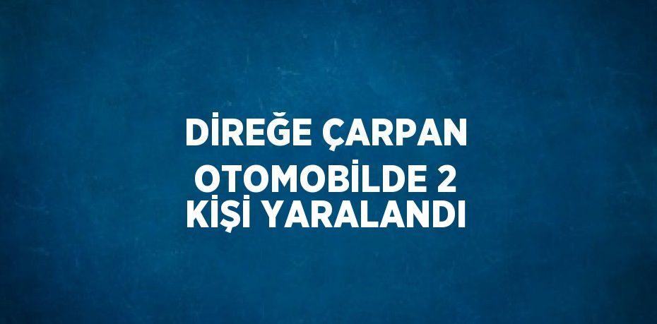 DİREĞE ÇARPAN OTOMOBİLDE 2 KİŞİ YARALANDI