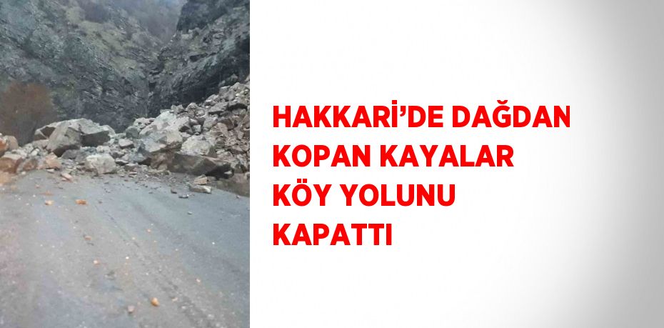 HAKKARİ’DE DAĞDAN KOPAN KAYALAR KÖY YOLUNU KAPATTI