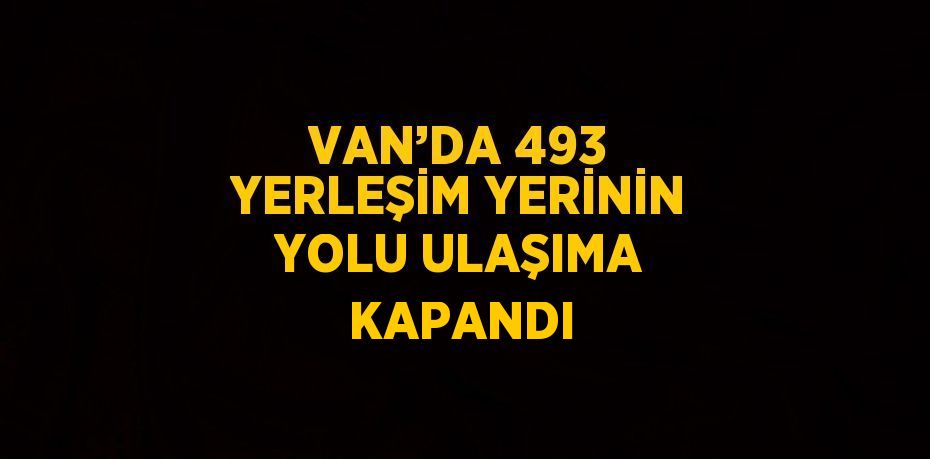 VAN’DA 493 YERLEŞİM YERİNİN YOLU ULAŞIMA KAPANDI