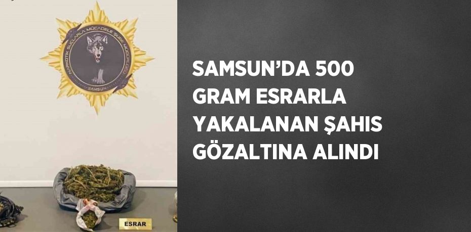 SAMSUN’DA 500 GRAM ESRARLA YAKALANAN ŞAHIS GÖZALTINA ALINDI