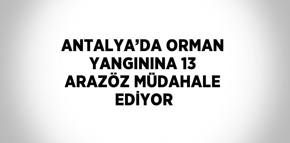 ANTALYA’DA ORMAN YANGININA 13 ARAZÖZ MÜDAHALE EDİYOR