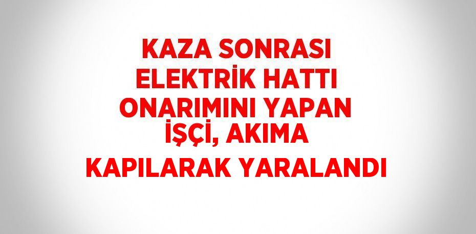 KAZA SONRASI ELEKTRİK HATTI ONARIMINI YAPAN İŞÇİ, AKIMA KAPILARAK YARALANDI