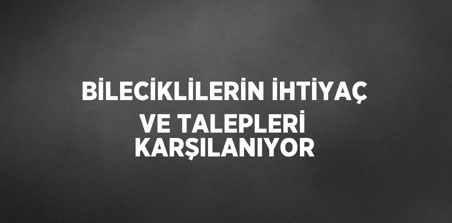 BİLECİKLİLERİN İHTİYAÇ VE TALEPLERİ KARŞILANIYOR