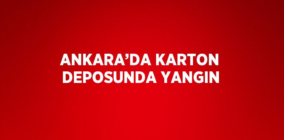 ANKARA’DA KARTON DEPOSUNDA YANGIN