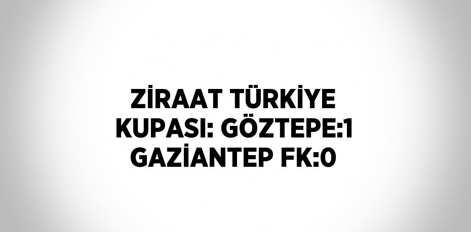 ZİRAAT TÜRKİYE KUPASI: GÖZTEPE:1 GAZİANTEP FK:0