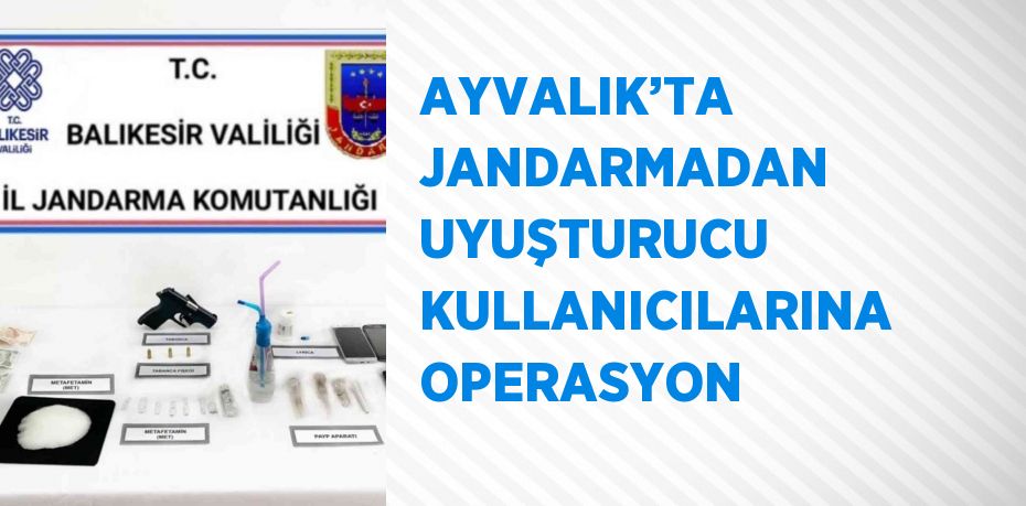 AYVALIK’TA JANDARMADAN UYUŞTURUCU KULLANICILARINA OPERASYON