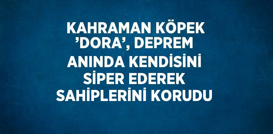 KAHRAMAN KÖPEK ’DORA’, DEPREM ANINDA KENDİSİNİ SİPER EDEREK SAHİPLERİNİ KORUDU