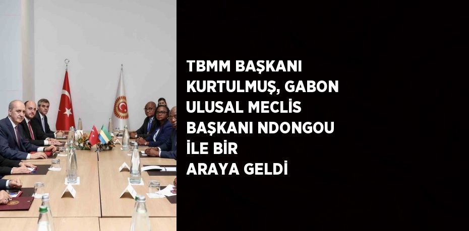 TBMM BAŞKANI KURTULMUŞ, GABON ULUSAL MECLİS BAŞKANI NDONGOU İLE BİR ARAYA GELDİ