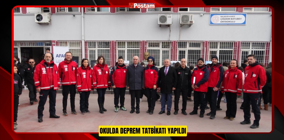 Okulda deprem tatbikatı yapıldı  