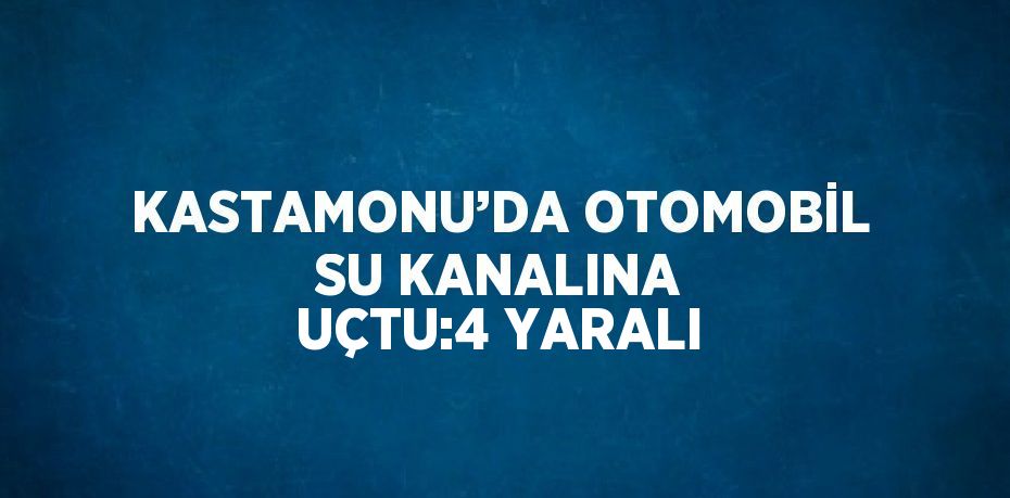 KASTAMONU’DA OTOMOBİL SU KANALINA UÇTU:4 YARALI