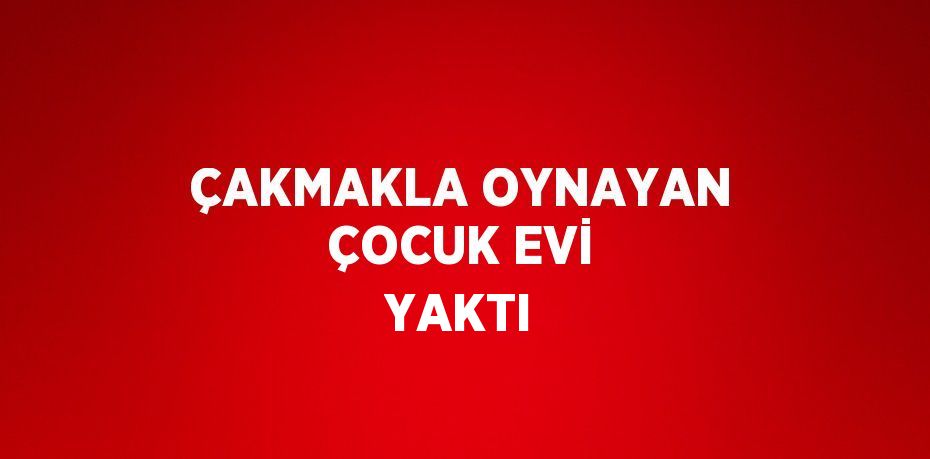 ÇAKMAKLA OYNAYAN ÇOCUK EVİ YAKTI