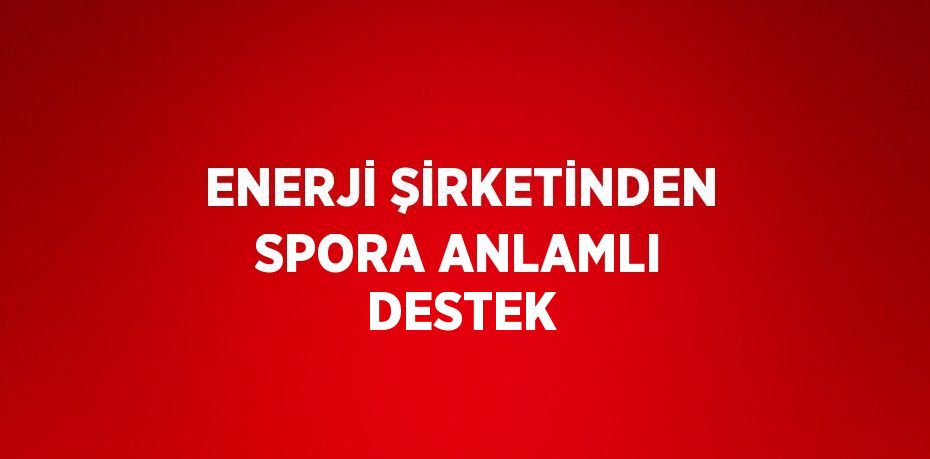 ENERJİ ŞİRKETİNDEN SPORA ANLAMLI DESTEK