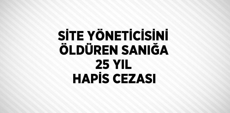 SİTE YÖNETİCİSİNİ ÖLDÜREN SANIĞA 25 YIL HAPİS CEZASI