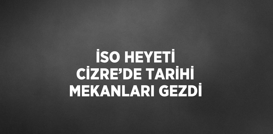 İSO HEYETİ CİZRE’DE TARİHİ MEKANLARI GEZDİ