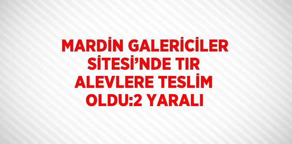 MARDİN GALERİCİLER SİTESİ’NDE TIR ALEVLERE TESLİM OLDU:2 YARALI