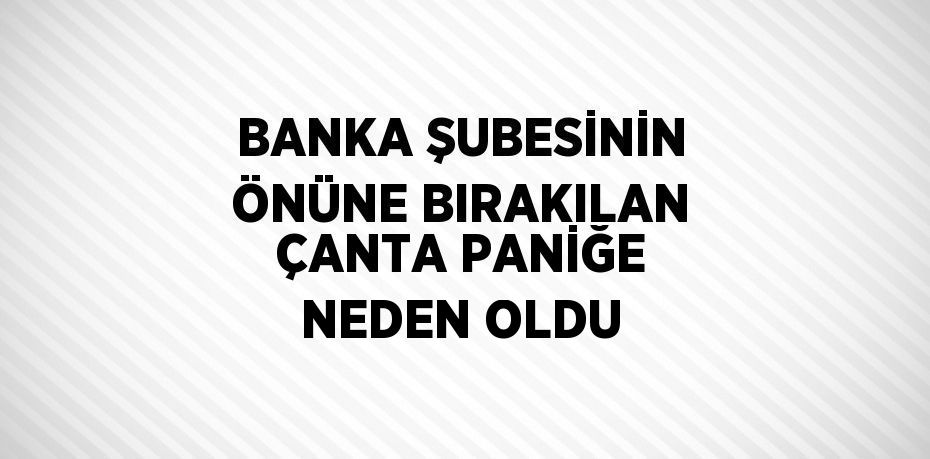 BANKA ŞUBESİNİN ÖNÜNE BIRAKILAN ÇANTA PANİĞE NEDEN OLDU