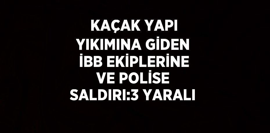 KAÇAK YAPI YIKIMINA GİDEN İBB EKİPLERİNE VE POLİSE SALDIRI:3 YARALI