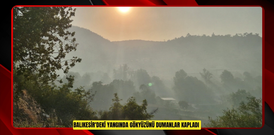 Balıkesir'deki yangında gökyüzünü dumanlar kapladı  