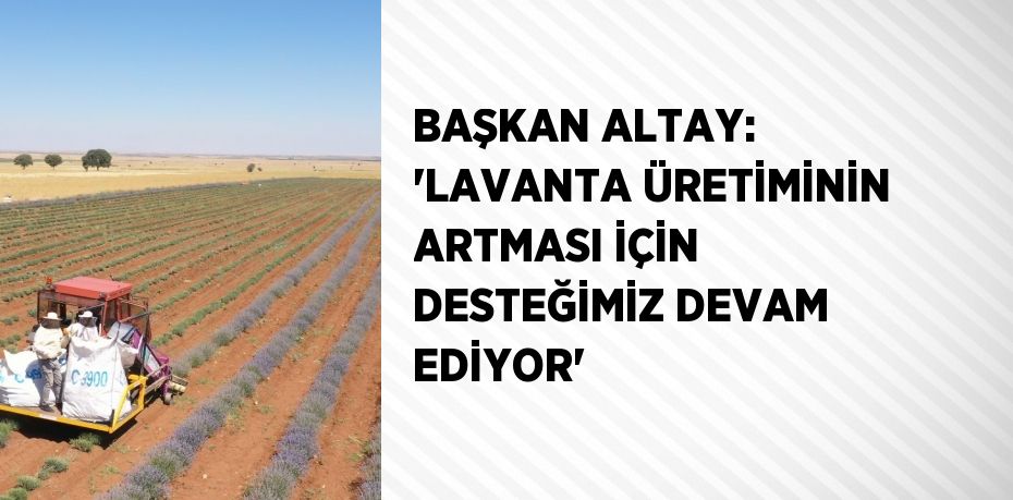 BAŞKAN ALTAY: 'LAVANTA ÜRETİMİNİN ARTMASI İÇİN DESTEĞİMİZ DEVAM EDİYOR'