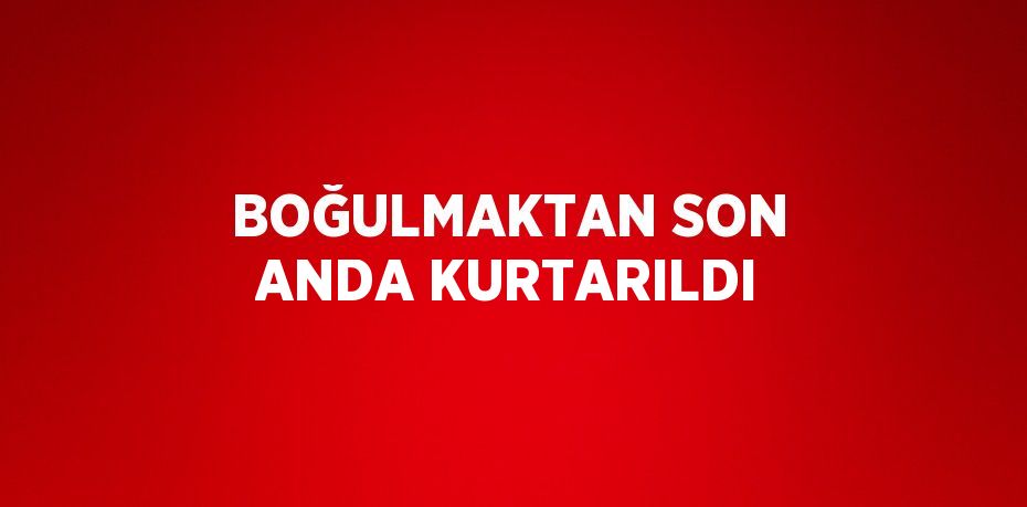 BOĞULMAKTAN SON ANDA KURTARILDI