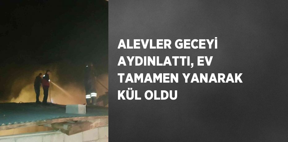 ALEVLER GECEYİ AYDINLATTI, EV TAMAMEN YANARAK KÜL OLDU