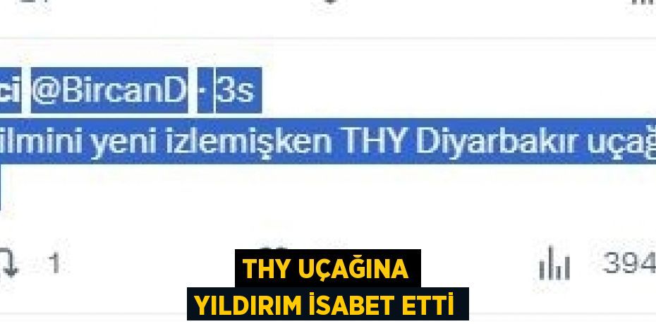 THY UÇAĞINA YILDIRIM İSABET ETTİ