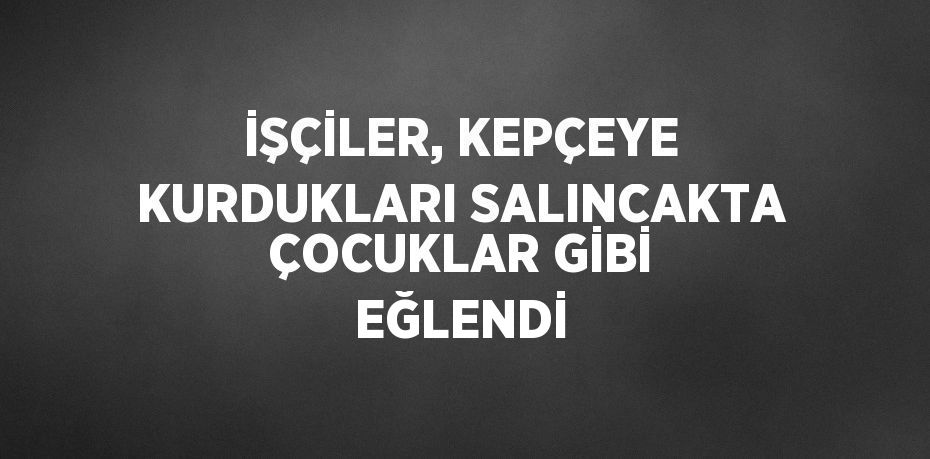 İŞÇİLER, KEPÇEYE KURDUKLARI SALINCAKTA ÇOCUKLAR GİBİ EĞLENDİ