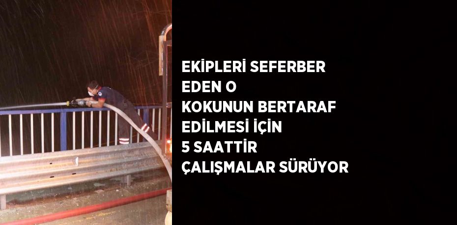 EKİPLERİ SEFERBER EDEN O KOKUNUN BERTARAF EDİLMESİ İÇİN 5 SAATTİR ÇALIŞMALAR SÜRÜYOR