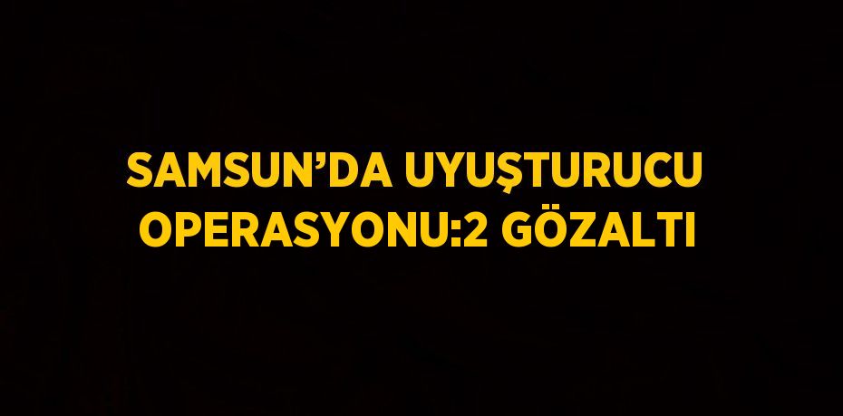 SAMSUN’DA UYUŞTURUCU OPERASYONU:2 GÖZALTI