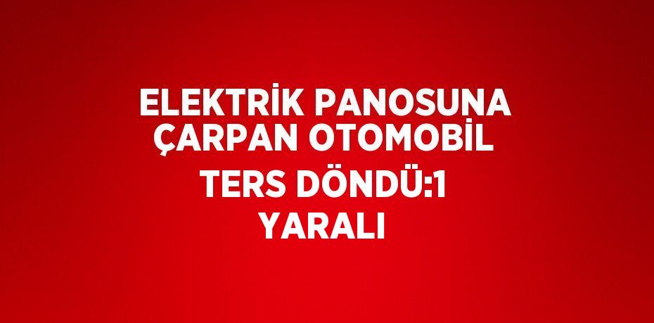 ELEKTRİK PANOSUNA ÇARPAN OTOMOBİL TERS DÖNDÜ:1 YARALI