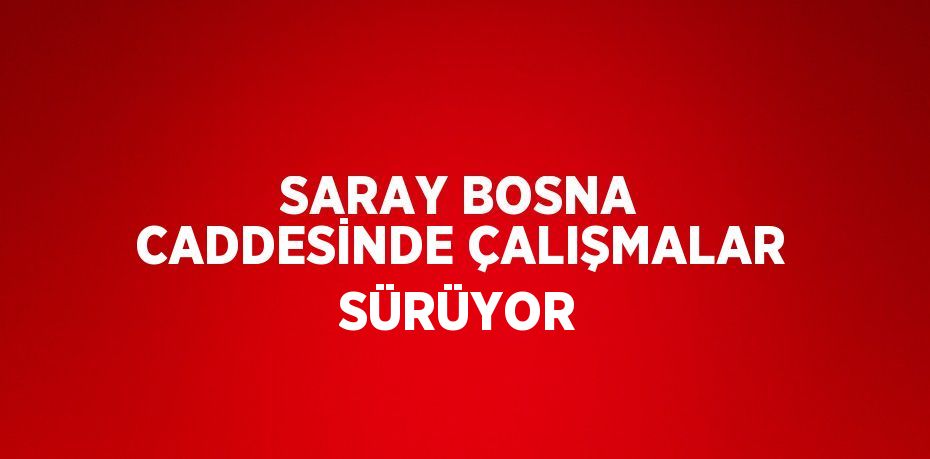 SARAY BOSNA CADDESİNDE ÇALIŞMALAR SÜRÜYOR