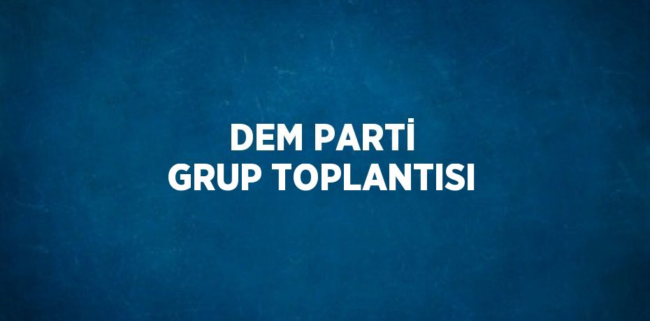 DEM PARTİ GRUP TOPLANTISI