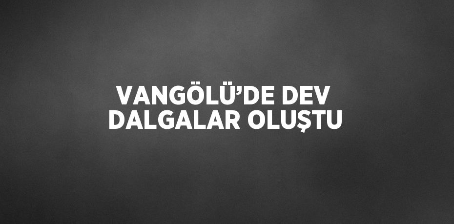 VANGÖLÜ’DE DEV DALGALAR OLUŞTU