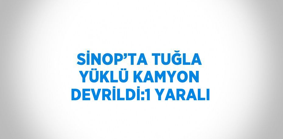 SİNOP’TA TUĞLA YÜKLÜ KAMYON DEVRİLDİ:1 YARALI