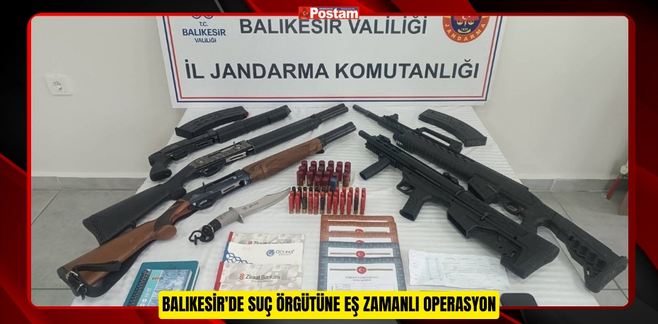 Balıkesir'de suç örgütüne eş zamanlı operasyon