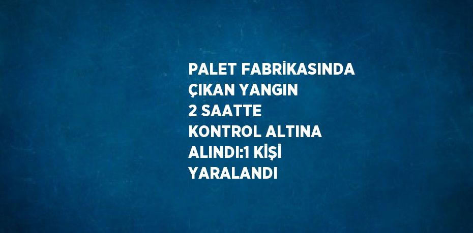 PALET FABRİKASINDA ÇIKAN YANGIN 2 SAATTE KONTROL ALTINA ALINDI:1 KİŞİ YARALANDI